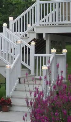 Home Improvement Porch Deck Railings - Great Remodeling Design Ideas - HubPages Front Balcony Design, Deck Staircase, Maintenance Free Deck, Vinyl Deck, Victorian Porch, Outdoor Lighting Landscape