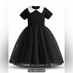 Beautiful Little Girl Dress Black Spring Dress-up Dresses, Black Dress For Spring Dress-up, Fitted Black Dress For School, Black Fitted Dress For School, Cute Black School Dress, Black Kids Dress, Ruffle Dress Long, Floral Skater Dress, Cherry Dress