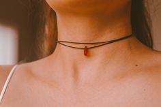 "This is a minimalist choker necklace featuring a brown glass teardrop on our premium dark brown cord. ✺ SIZE GUIDE ✺ ⌁ SLIDING KNOT: adjustable from 13\"-24\" ⌁ DOUBLE LAYERED: adjustable from 13\"-16\". If you need a larger size please message me! ⌁ How to measure your neck size: If you don't have a seamstress tape measure, take a piece of yarn or string and wrap it around your neck to a comfortable fit marking the point where the end touches itself. Lay the string straight next to a ruler and Hippies, Simple Boho Jewelry, Teardrop Jewelry, Alaska Usa, Layered Style, Necklace Everyday, Layered Choker Necklace, Anchorage Alaska, Layered Chokers