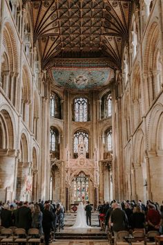 Peterborough Cathedral wedding venue with classic and traditional wedding Suzanne Neville Wedding Dress, Peterborough Cathedral, Wedding Cermony, Cathedral Wedding Dress, Stained Glass Windows Church, Dream Marriage, Catholic Wedding Ceremony