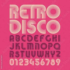 the font and numbers for retro disco