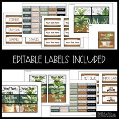 the editable labels included for plants