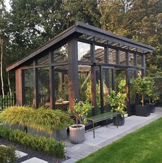 a garden room with lots of plants in it