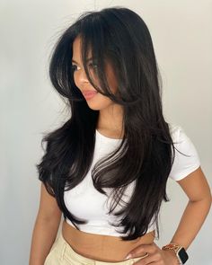 36 Curtain Bangs Hairstyles Inspo for All Hair Types and Lengths Red Hair Layers, Curtain Bangs Hairstyles, Layered Haircuts For Long Hair, Black Red Hair, Long Hair Trends, Layered Haircuts For Medium Hair, Bangs Hairstyles