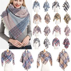 Welcome to our store 　 　 Description: 100% Brand New and High Quality Color:As picture show Pattern:Plaids/Checks Material:Cotton Style:Scarf Occasion:Casual Size Type:Regular Size:Triangle:135*135cm/53.2''*53.2'' Package included: 1 Pc Women Scarf NOTE: 1: 1 Inch=2.54 CM; 1 CM=0.39 Inch. 2: Due to different producing batches, there may be deviation of 2-3 CM for items. 3: Colors on your computer monitor may differ slightly from actual product colors depending on your monitor settings. 4: If you Tartan Scarf, Scarf Casual, Winter Mode, Tassel Scarf, Triangle Scarf, Large Scarf, Women Shawl, Warm Scarf, Cashmere Scarf