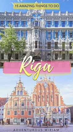 an old building with the words riga on it