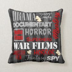 Movie Theater Cinema movie genre ticket Pillow-red