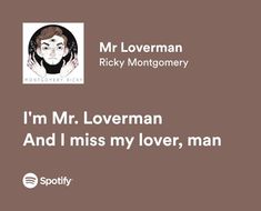 the quote for mr loverman by rick montgomery