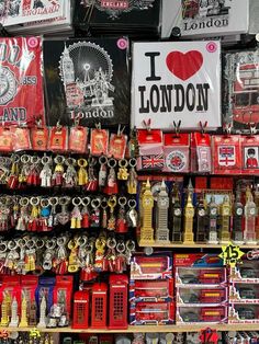 the london souvenirs are for sale in the store