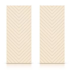 two beige chevroned tiles on a white background with one in the middle and another in the back