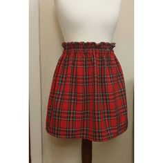 Women's red Tartan skirt Casual Red Gathered Skirt, Red Flared Skirt For Fall, Casual Red Full Skirt Bottoms, Casual Red Flared Skirt, Red Skirted Bottoms For Fall, Red Cotton Pleated Mini Skirt, Fall Red Lined Skirt, Red Full Skirt For Fall, Red Full Skirt Bottoms For Fall