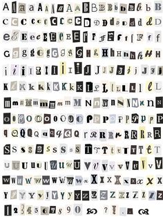 the alphabet is made up of letters and numbers in different colors, shapes, and sizes