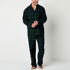 Perfect for lounging or sleeping, this St. John's Bay men's big and tall pajama set includes a two-tone plaid pajama shirt and pants with an elastic-drawstring waist and side pockets, all made from 100% cotton. Complete the comfy look with a pair of slides. # Pieces In Set: 21st Piece Description: Top1st Piece Collar: Notch Collar1st Piece Pockets: 1 Chest Slip Pocket(s)1st Piece Apparel Length: 33.5 Inches1st Piece Fabric: Woven1st Piece Fiber Content: 100% Cotton1st Piece Care: Tumble Dry, Mac Mens Christmas Pajamas, Plaid Pajama, Mens Pajamas Set, Plaid Pajamas, Mens Flannel, Christmas Men, Mens Pajamas, Pajama Shirt, Pajama Sets