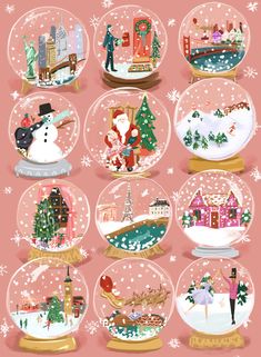 snow globes with christmas scenes in them