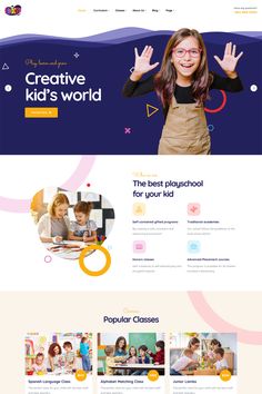 Kindero Kindergarten & School WordPress Theme is a charming and practical solution crafted for preschools, kindergartens, and educational institutions. Education Photography, Websites Design, Wordpress Theme Design, Wp Themes, Web Designs, Theme Ideas