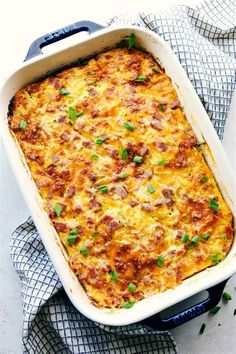 a casserole dish with meat and cheese