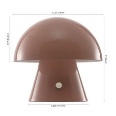 the large mushroom lamp is brown and has a white light on it's side