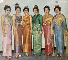 Traditional Thai Dress, Filipino Clothing, Asia Fashion, Thailand Fashion, Traditional Thai Clothing, Mai Thai, Southeast Asian Arts