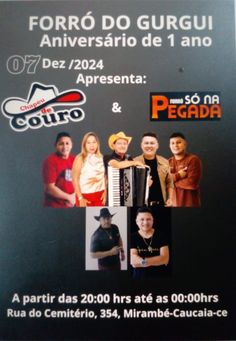 a poster advertising an event in spanish with pictures of men and women on the front