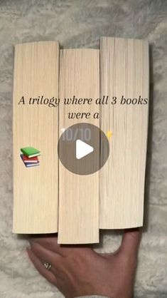 someone is holding three books in their hand and the text reads, a trilog where all 3 books were a