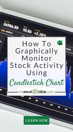 a computer screen with the text how to graphically monitor stock activity using candlestick chart