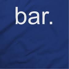 the word bar is written in white on a blue background