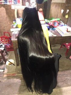 Silky Black Hair, Long Straight Black Hair, Shiny Black Hair, Hair Motivation, Long Shiny Hair, Straight Black Hair, Extremely Long Hair, Long Healthy Hair, Long Silky Hair