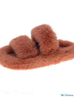 OrcaJump - Femmes Pantoufles Doudoune Plates à Talon Ouvert Toe Casual Douces Quotidiennes Faus Faux Fur Fashion, Indoor Slides, Fur Sliders, Fur Heels, Winter Typ, Faux Fur Slippers, Warm Shoes, Warm Slippers, Fur Slippers