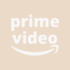 the amazon prime video logo is shown in white on a beige background with an amazon box