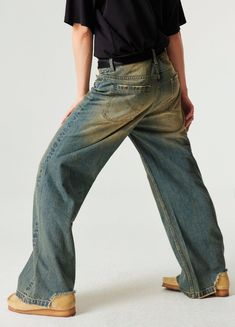 Retro-Inspired Wide Leg Denim Jeans - Embrace a nostalgic look with these wide and baggy fit jeans. Featuring a straight leg design, ripped back hemline, and distressing details, these 100% denim cotton jeans are unisex and perfect for any casual outfit. Available in wash blue, they include a unique SP leather patch on the back. Sizes: Extra Small, Small, Medium, Large, Extra Large SIZE (CM) LENGTH WAIST BUTT EXTRA SMALL 101 69 90 SMALL 104 75 96 MEDIUM 106 79 100 LARGE 108 83 104 EXTRA LARGE 11 Distressed Wide Leg Relaxed Fit Flare Jeans, Urban Denim Blue Distressed Flare Jeans, Urban Style Distressed Denim Blue Flare Jeans, Distressed Wide Leg Flare Jeans With Relaxed Fit, Urban Distressed Denim Blue Flare Jeans, Baggy Wide Leg Flare Jeans With Frayed Hem, Streetwear Frayed Hem Flare Jeans In Medium Wash, Streetwear Medium Wash Flare Jeans With Frayed Hem, Baggy Flare Jeans With Frayed Hem In Cotton