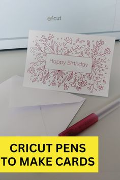 CRICUT PENS How To Draw With Cricut, Cricut Pen Projects Ideas, Cricut Debossing Projects, Cricut Pens Projects Ideas, Cricut Stationary, Cricut Pens Projects How To Use, Cricut Pen Projects, Cricut Birthday Cards Pen, Cricut Pen Christmas Cards