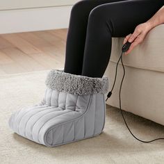 No more cold feet. This foot warmer provides luxurious warmth and comfort at home or in the office. The electric heating pad gently warms your feet while you enjoy the cozy, ultra-soft feel of the Sherpa fleece sock. Prioritizing safety and convenience, this foot warmer has an 8-foot detachable cord with a 2-hour automatic shut-off. Designed to last, this printed outer slipper retains its shape and never fades. This item is ETL-tested and certified. Micro Flannel® is a registered trademark of Shavel Home Products/patent pending. Micro Flannel® Color: Greystone | Micro Flannel® Heated Foot Warmer, Sherpa in Greystone | 1' H X 1' W X 10" D | Wayfair Flannel Boots, Hand Muff, Red Buffalo Check, Fleece Socks, Heating Pad, Cold Therapy, Electric Heating, White Buffalo, Sherpa Lined