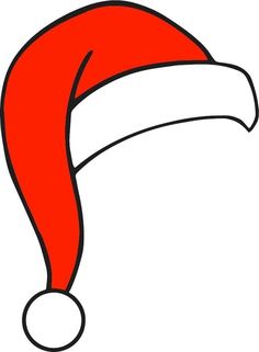 a red santa hat with a white background