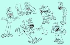 cartoon character poses and expressions for animation