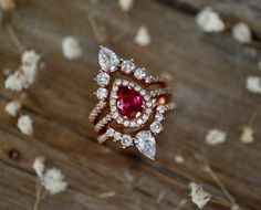 a close up of a ring on a wooden surface