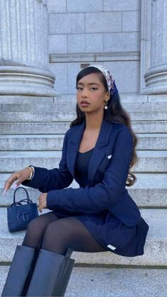 Off Duty Princess, Samira Ahmed Outfits, Aesthetic Lawyer Outfits, Black Woman Corporate Aesthetic, Bougie Outfits Black Women, Winter Graduation Outfit College Classy, Lawyer Aesthetic Outfit, Hyper Feminine Outfits Black Women, Black Feminine Outfit Winter