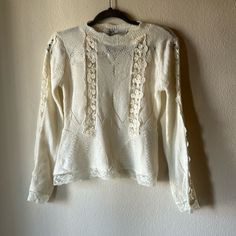 Brand New With Tags Lace Cut- Out Sweater By Zara. Beautiful Lace Detail. Size Small. Winter White Color Cutout Sweater, Lace Cutout, Zara Sweater, Winter White, Colorful Sweaters, Lace Detail, White Color, Cut Out, Sweaters For Women