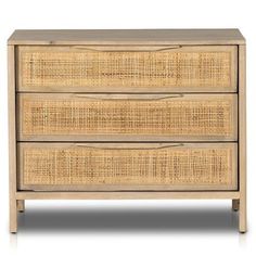 coastal boho woven nightstand Large Nightstand, 3 Drawer Nightstand, 3 Drawer Dresser, Grande Table, Bedside Storage, Mcgee & Co, Amber Interiors, Solid Mango Wood