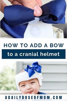 how to add a bow to a crinall helmet for babies and toddlers