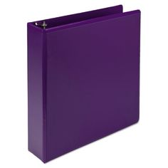 a purple binder on a white background