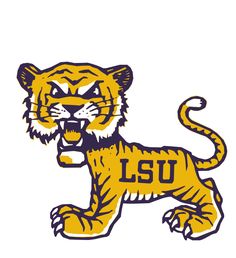 the lsu logo is shown on a white background