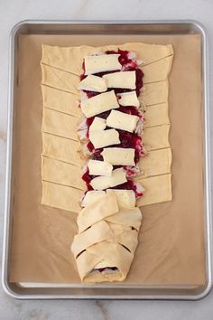 the pastry is prepared and ready to be baked in the oven or on the table