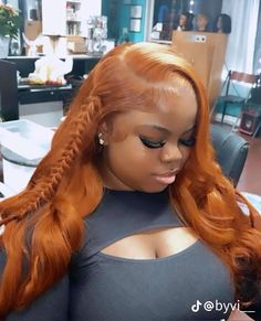 Ginger Hair Black Women Sew In, Ginger Hairstyles, Black Hair Updo Hairstyles, Peekaboo Hair, Crimped Hair