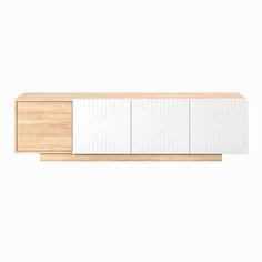 the sideboard is made out of wood and white