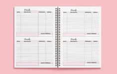 a planner book with the words friends and friends written in it on top of a pink background