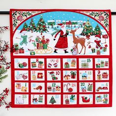 a christmas calendar hanging on the wall