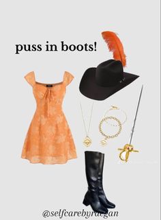 Iconic Ginger Halloween Costumes, Solo Customes Halloween, Aperol Spritz Halloween Costume, Solo Halloween Costumes Aesthetic, Modest Costume Ideas, Halloween Costumes With Black Knee High Boots, Orange Dress Halloween Costume, Halloween Costumes Women Modest, Costume With Pink Dress