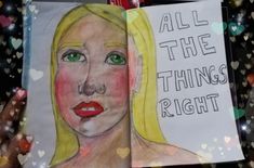 a drawing of a woman's face with the words all the things right above it