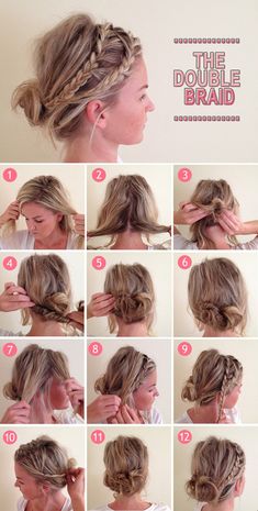 Cute braids Bridal Hairstyles With Braids, Double Braid, Peinados Fáciles Para Cabello Corto, Bohol, Skirt Maxi, Everyday Hairstyles, Hair Envy