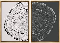 PRICES MAY VARY. UNFORGETTABLE ARTWORK - Professionally printed artwork on custom-built framed canvas. Set of 2, each panel is 24"x36". BUILT TO LAST - All ink is fade-resistant, ensuring artwork that lasts. DECORATE ANY ROOM - Excellent decoration for the bedroom, living room, office, hotel, bathroom, kitchen or bar. THE BEST GIFT - Looking for a holiday gift? Try gifting wall art for: Christmas, Valentine's Day, Mother's Day etc. NOTE - Due to monitor display issues, actual colors may differ f Geometric Collage, Tree Rings, Wood Tree, Scandinavian Decor, Abstract Drawings, Dots Pattern, Wall Art Set, Texture Art, Abstract Shapes